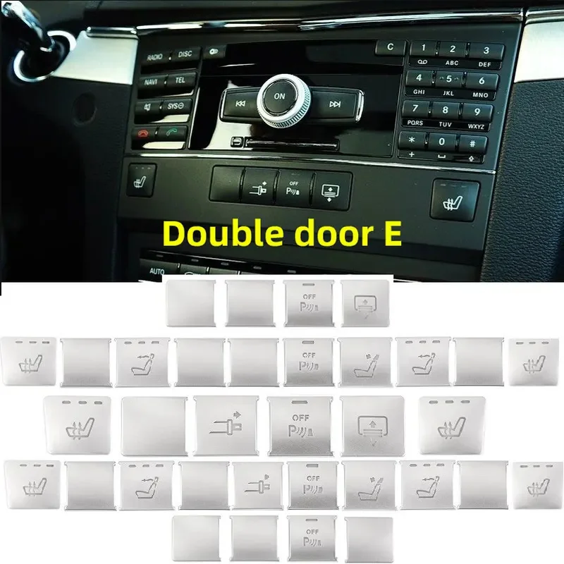 

For Mercedes Benz GLK X204 C E Class C270 W212 W204,Center Console Function Keys Air Condition Button Cover Multimedia Sticker