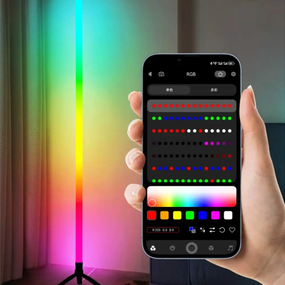 

Color Changing RGB Floor Lamp Remote Control USB Power Atmosphere Light Bluetooth APP Control Dimmable Standing Light