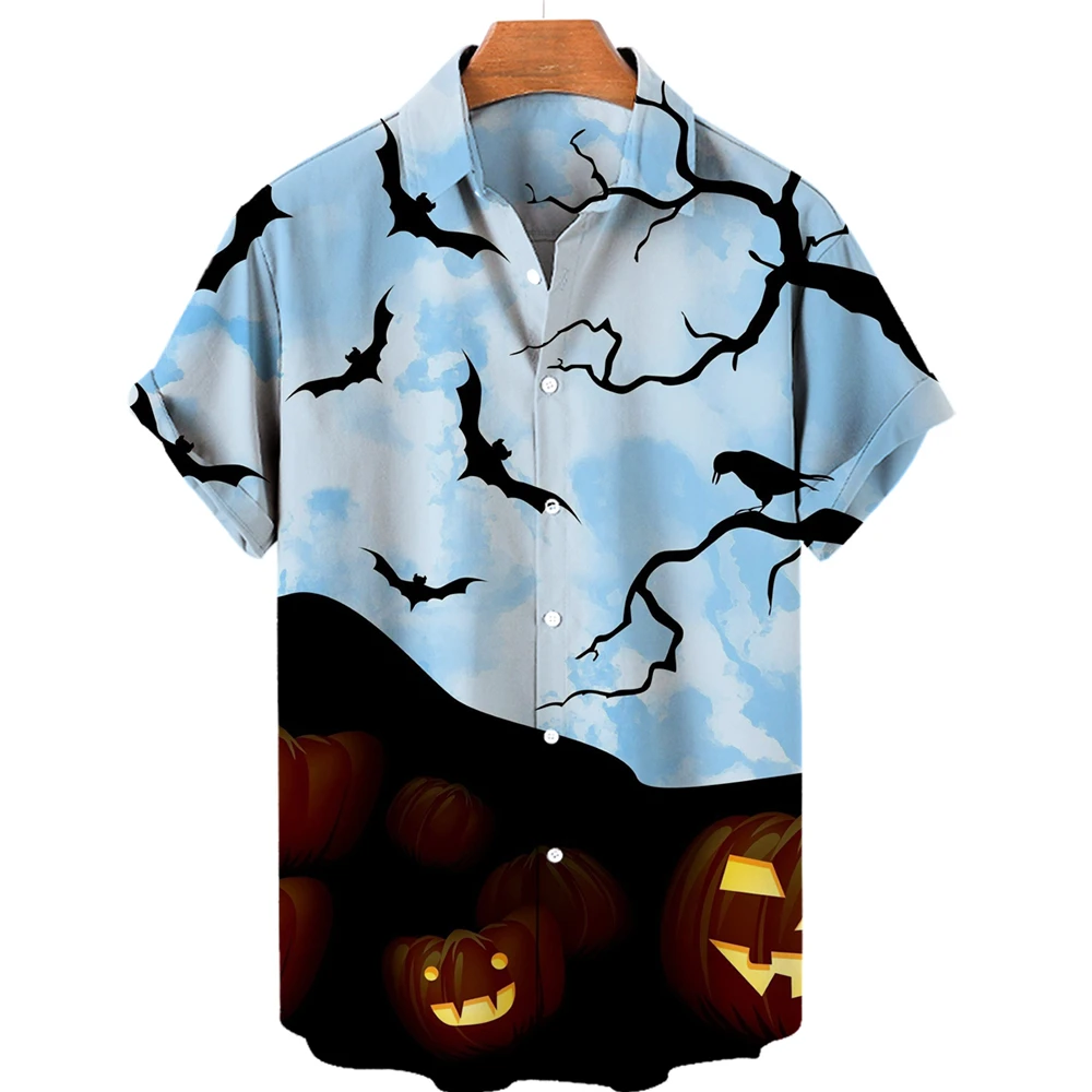 Camisa Hawaiana Con Solapa Para hombre, De Manga Corta En 3d Fiesta vacaciones, playa, Halloween, 2024