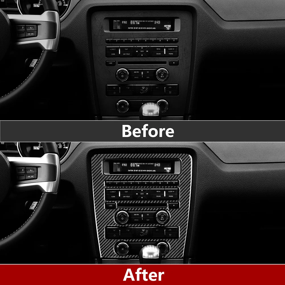 Transform the Cabin of Your For Ford For Mustang (2009 2014) with a High End Carbon Fiber Center Control CD Panel Accessory