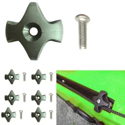6Pcs Nylon Canoe Kayak Deck Line Guide with Screw Rowing Boat Dinghy Star Deck Fitting