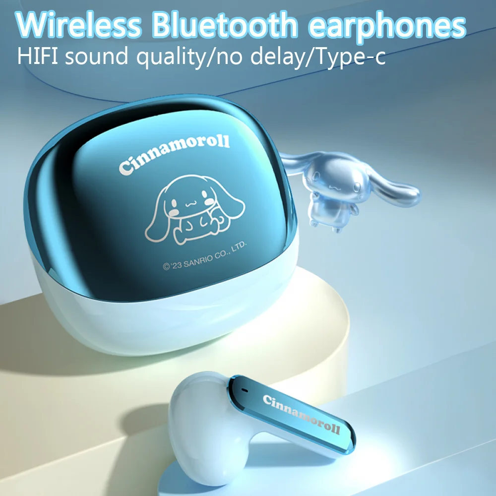 Sanrio Bluetooth Headset Kuromi Noise Cancellation Headphone Cinnamoroll Wireless Earphone Pochacco Durable To Fall Headset Gift