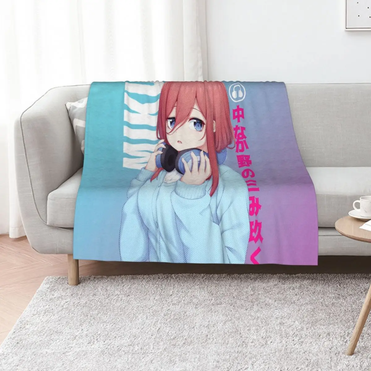

Miku Nakano Waifu Throw Blanket Plaid on the sofa Luxury Throw Blankets Sofas Of Decoration Giant Sofa Blankets