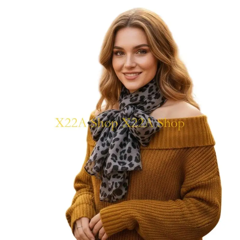 

Unique All Purpose Leopard Scarf Lightweight Fabric For Office Outings Outdoor Activities Travel