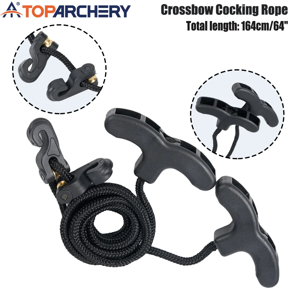 1pcs ABS Nylon Archery Crossbow Cocking Rope Crank Aid Device Handles Tool Cross Bows Cocker Rope Hunting Tool Accessories