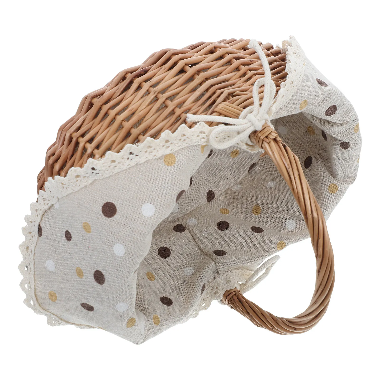 

Handwoven Plastic Picnic Basket Rustic Charm Stylish Woven Basket with Handle for Outdoor Picnic Harvest