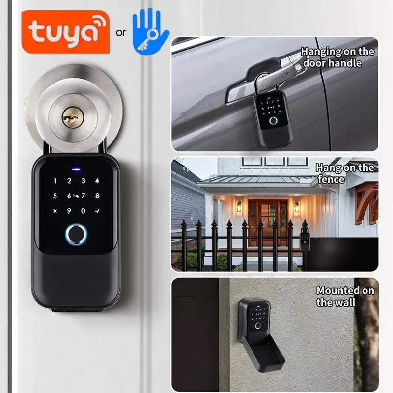 

TUYA/TLOCK Bluetooth Fingerprint Lock Box Outdoor Waterproof Fingerprint Key Box Password Storage Box Smart Door Lock