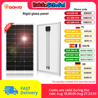 DOKIO 18V 100W Rigid Solar Panel China 18V Monocrystalline Silicon Waterproof Solar Panel Charging 12V #DSP-100M Camping/Home/RV