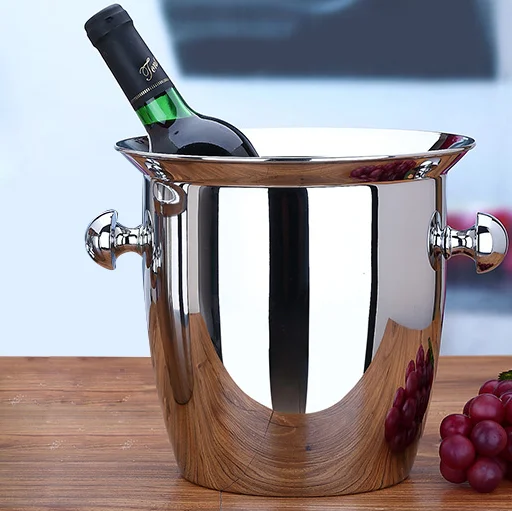 

Creative thickened stainless steel red wine ice bucket for ice cubes special champagne beer bucket bar ktv ice bucket commercial