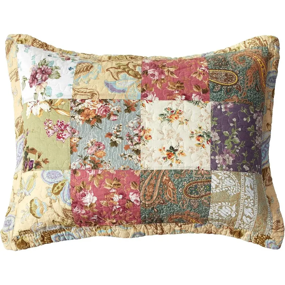 Cotton Patchwork Quilted Daybed Set, 5-Piece, Blooming Prairie Pattern