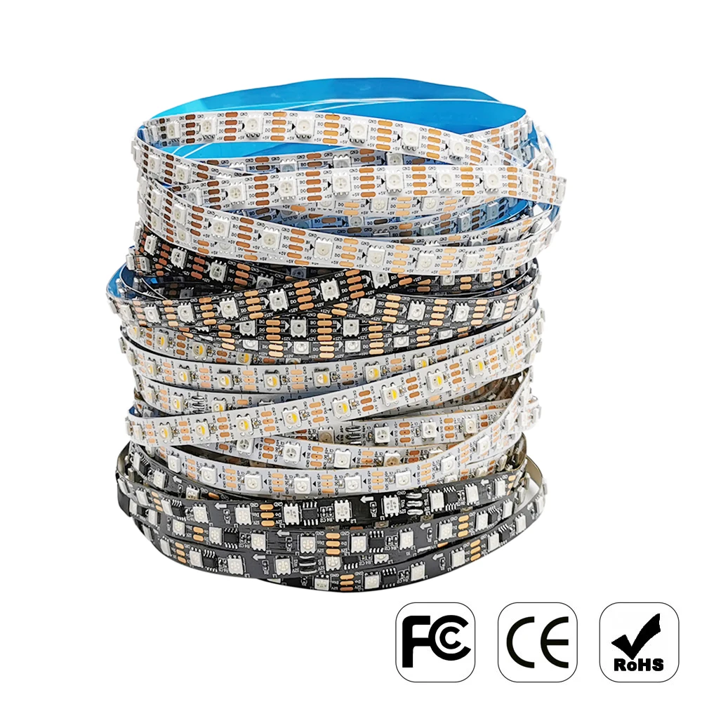 5M DC5V WS2812B WS2813 SK6812 DC12V WS2811 WS2815 Led Strip Light Individually Addressable Smart RGB IC 30 60 Pixel Waterproof