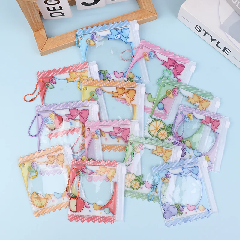 1Pc Cute Cartoon Transparent Candy Bag 58MM/75MM Props Badge Storage Display Bag Pendant Protective Shell Card Sleeves Bag
