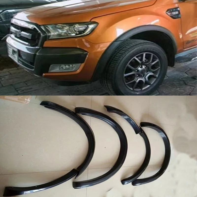 For Ford Ranger 2015-2018 2019 2020 2021 T7 T8 Fender Flares Wheel Arch Accessories Black Color Car Styling Moulding