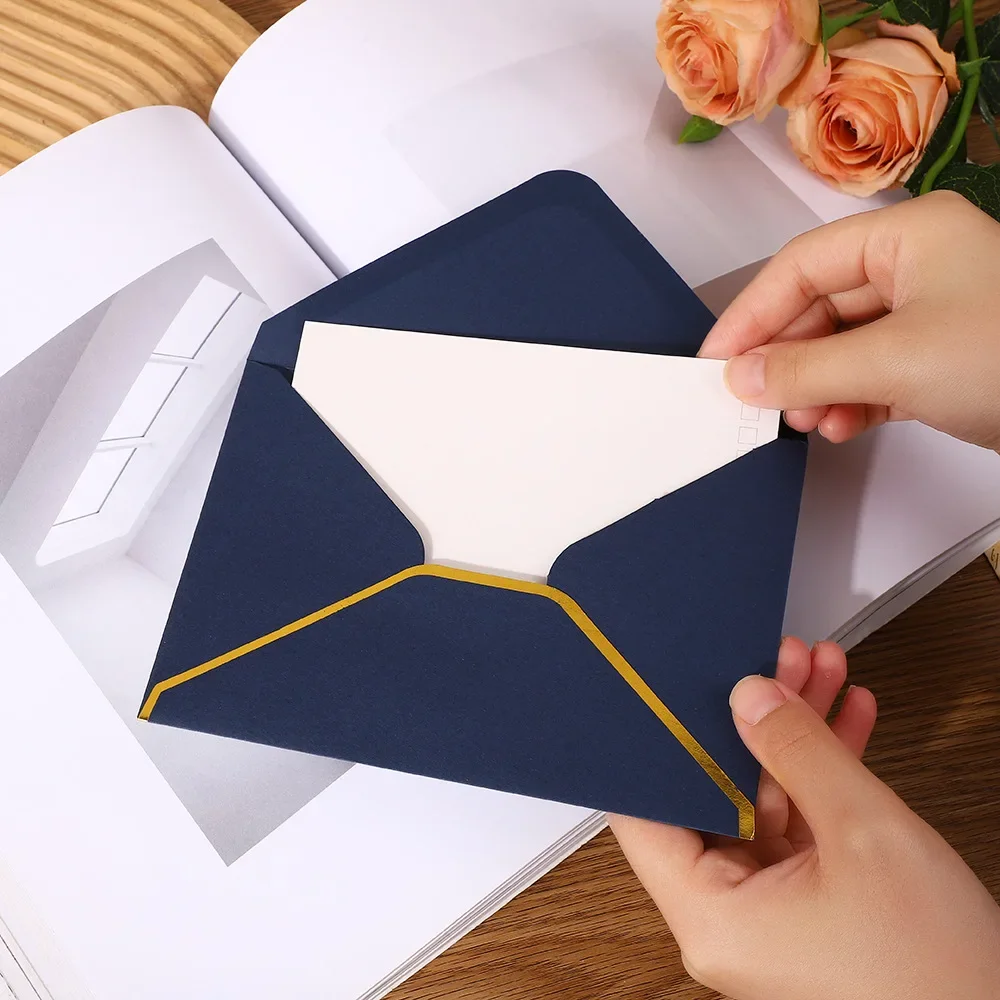 50 teile/los Vergoldung Umschläge 12x16,5 cm Hochzeit Einladungen Business Supplie Postkarte Geschenkbox Verpackung Lagerung Schreibwaren