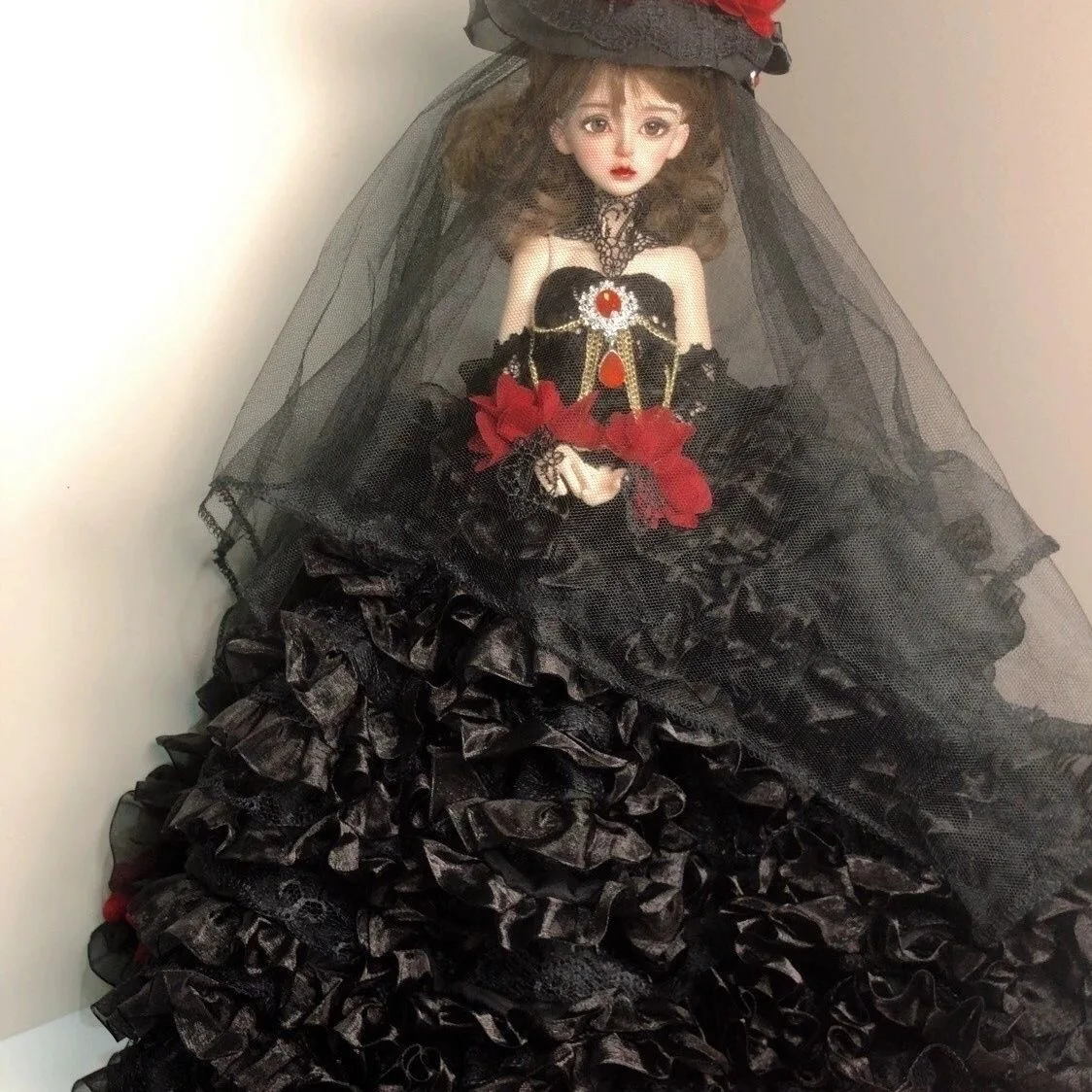Roupas de boneca estilo escuro 1/3 1/4 1/6 saia BJD, vestido estilo lolita vestido retrô de halloween