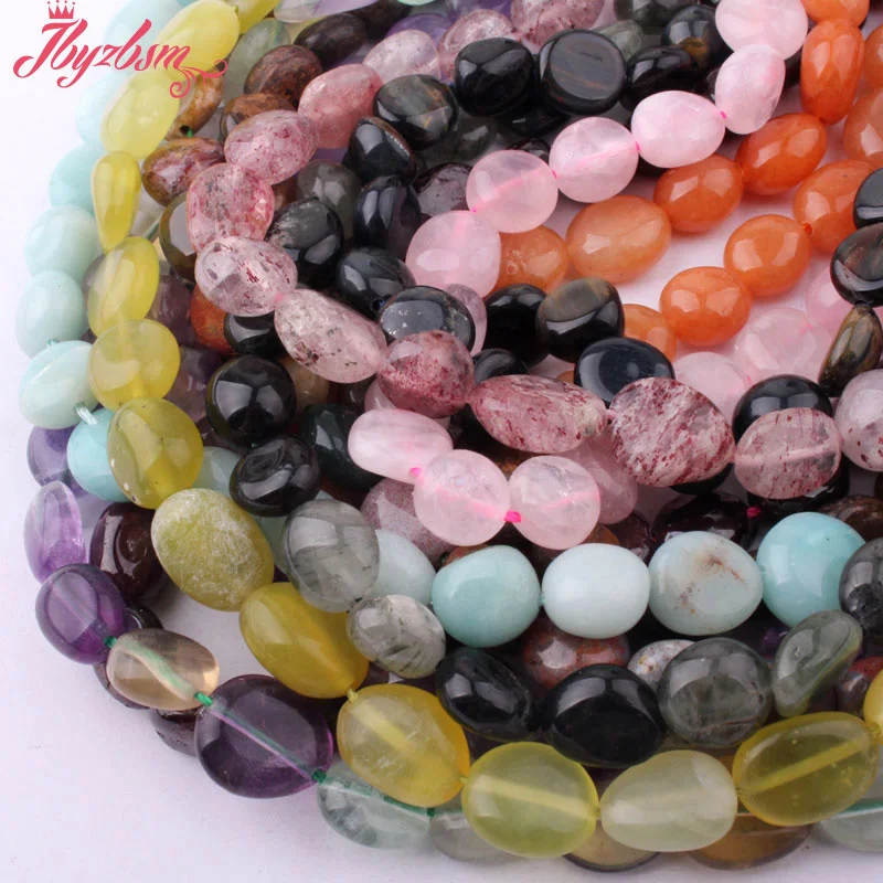 6x11-7x12mm Freeform Garnet Amazonite Fluorite Natural Stone Loose Bead for Needlework DIY Accessories Charms Jewelry Making 15\