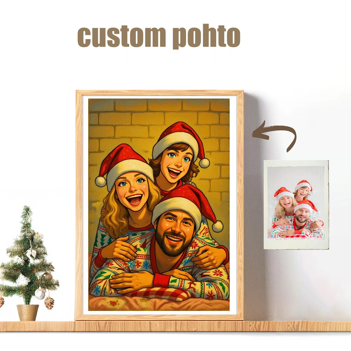 مخصص خمر النفط اللوحة أنيمي نمط صورة من صورة شخصية هدية عيد الميلاد للأزواج الأسرة الاطفال الجدار ملصق فني