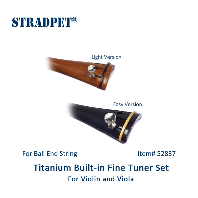 STRADPET violin built-in titanium fine tuner set for BALL-end string, Violin and viola accessories