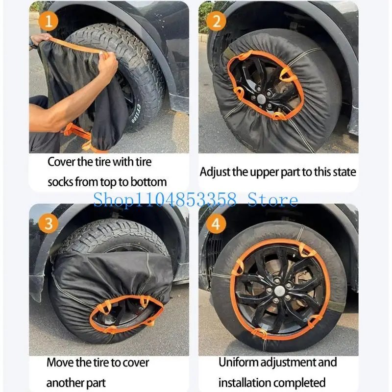 652F 2pcs Winter Tire Accessories Half Crossing Design for Better Safety on Icy Paths