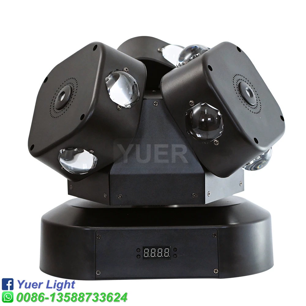 YUER NEW 12X10W 3 head infinitely rotating moving head light With RGB Laser Light For DJ Disco Stage Wedding Music Party Bar