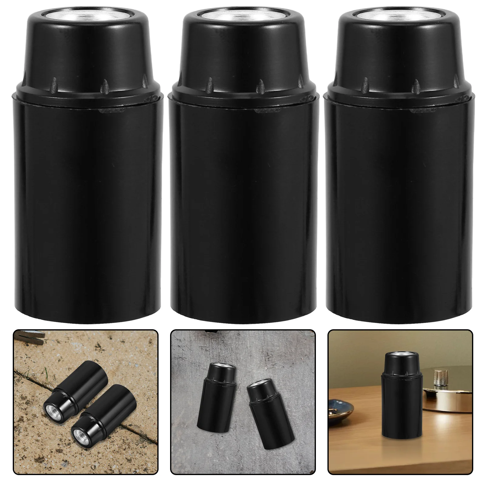 

3Pcs E14 Lamp Socket Aluminum Cap Bakelite Screw Holder High Conductivity Light Bulb Base for Ceiling Lamp Repair