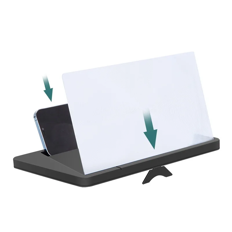 Amplificatore dello schermo a doppio uso orizzontale e verticale da 12 pollici staffa dell'amplificatore Video Ultra-trasparente lente d'ingrandimento dello schermo del telefono cellulare 3D