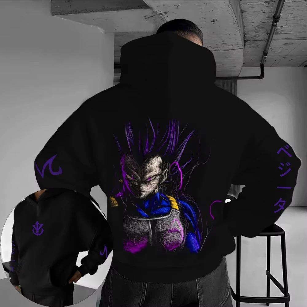 Der Dragon Ball Herren-Hoodie verwandelt sich in Vegeta Anime Herbst/Winter Herren- und Jungen-Langarmmode Eltern-Kind-Kleidung