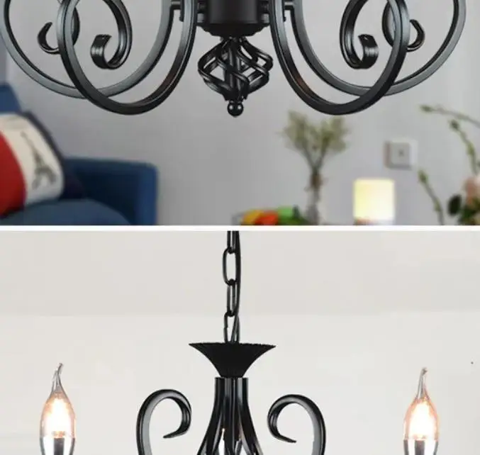 الأمريكية الثريا غرفة نوم 5 بسيطة الرجعية المنزل غرفة المعيشة الصغيرة دراسة الشرفة غرفة الطعام مصباح ثلاثة مصابيح شمعة