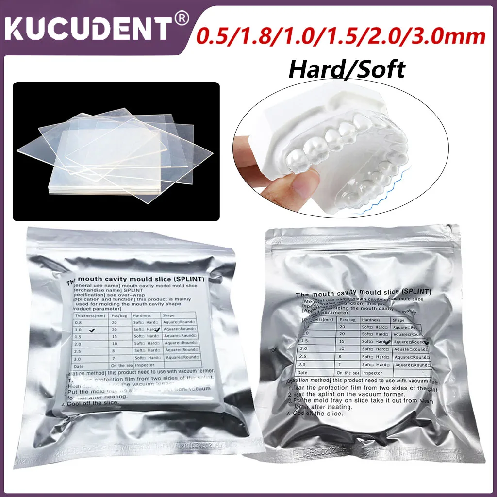 Dental Orthodontic Splint Retainer Vacuum Forming Sheet Soft/Hard Plastic Square/Round Denture Dentistry Thermoforming Materials