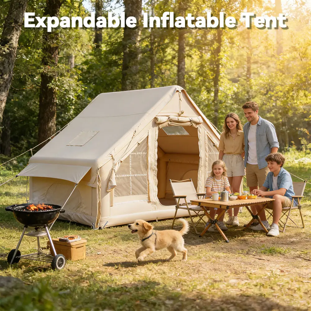 6.3 Flat Double U-shaped Door Small Skylight Double-layer 300D Oxford Cloth Inflatable Tent Four-season One Bedroom Living Room