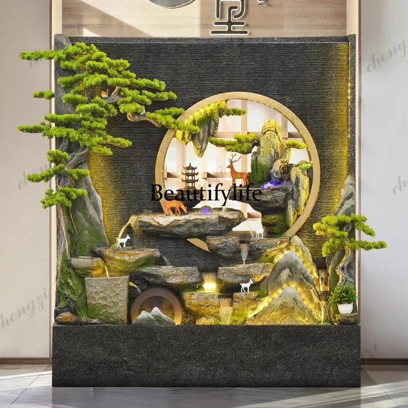 A139 Double-sided water curtain wall, running water screen, partition, rockery, fountain, landscape, outdoor fortune