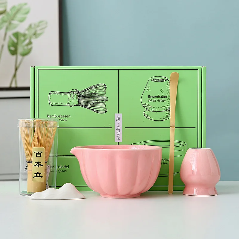 

5-piece set Japanese Matcha Blender Set Bamboo Whisk Teaspoon Brush Teaspoon Kiln Tea Tool Sets Indoor Drinking tea Brewing