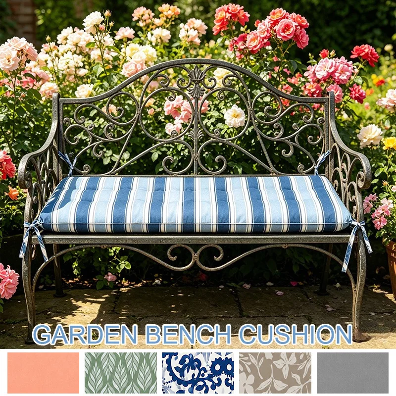 1PC Waterproof UV Protection PP Cotton Filled Bench Cushion Multi-use Replacement Pad for Outdoor Porch Swing Garden Lawn Chair