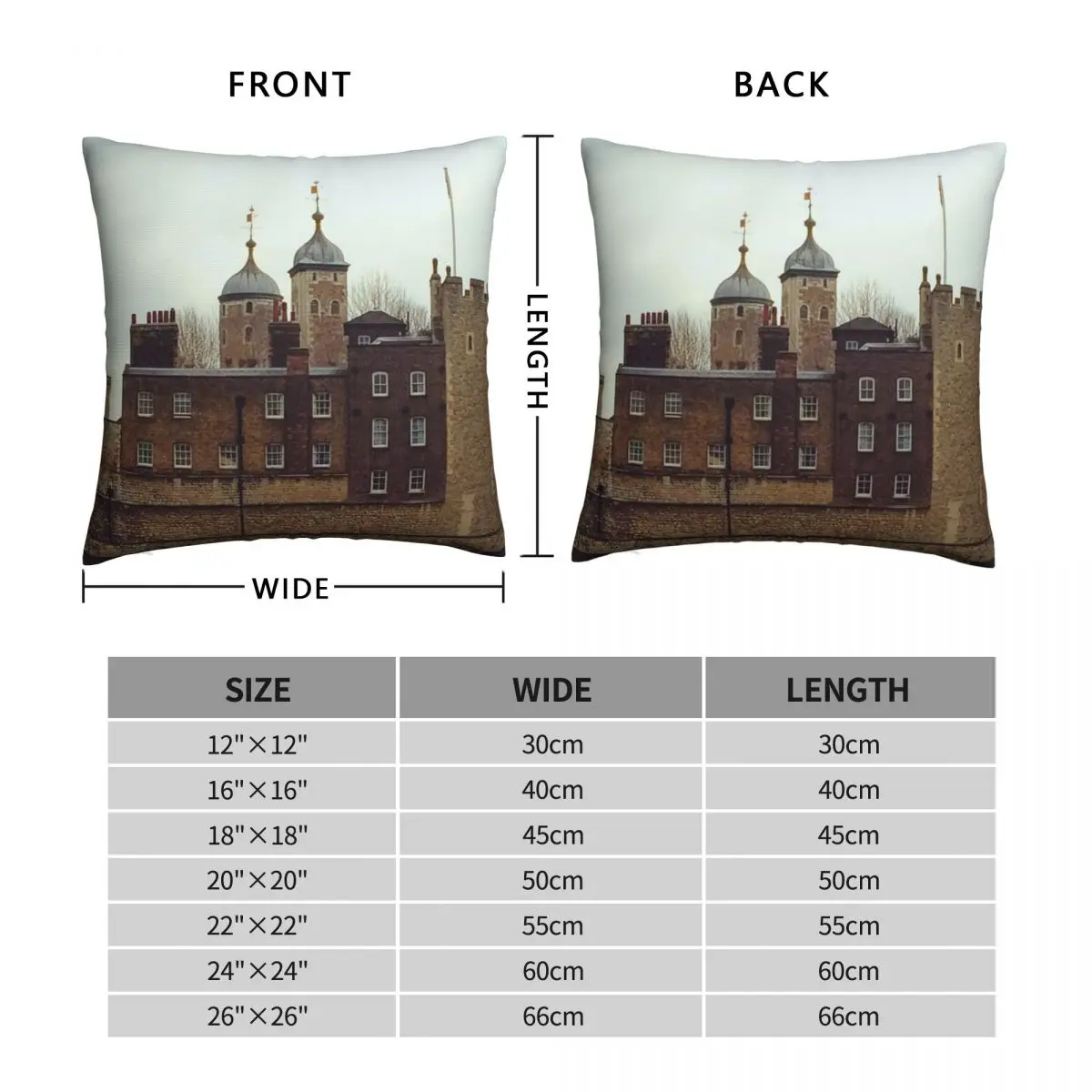 Tower Of London 1 Pillowcase Polyester Linen Velvet Creative Zip Decorative Throw Pillow Case Car Cushion Case 45x45