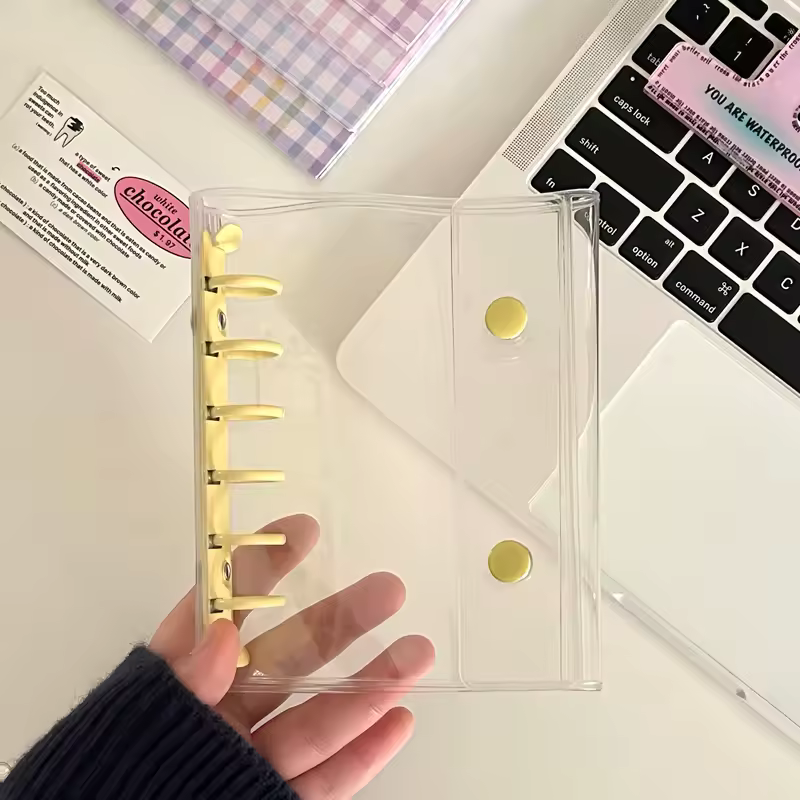 A7 Widening Double Button Transparent PVC Soft Cover Binder Cover Journal Sketchbook Accessories Diary Office Supplies - Image 21