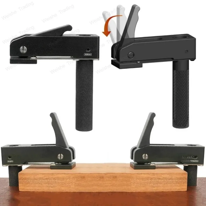 

2 Pack 19mm/20mm Dog Hole Quick Acting Hold Down Clamp Woodworking Desktop Clip Adjustable Frame Fast Fixed Clip Clamp Fixture