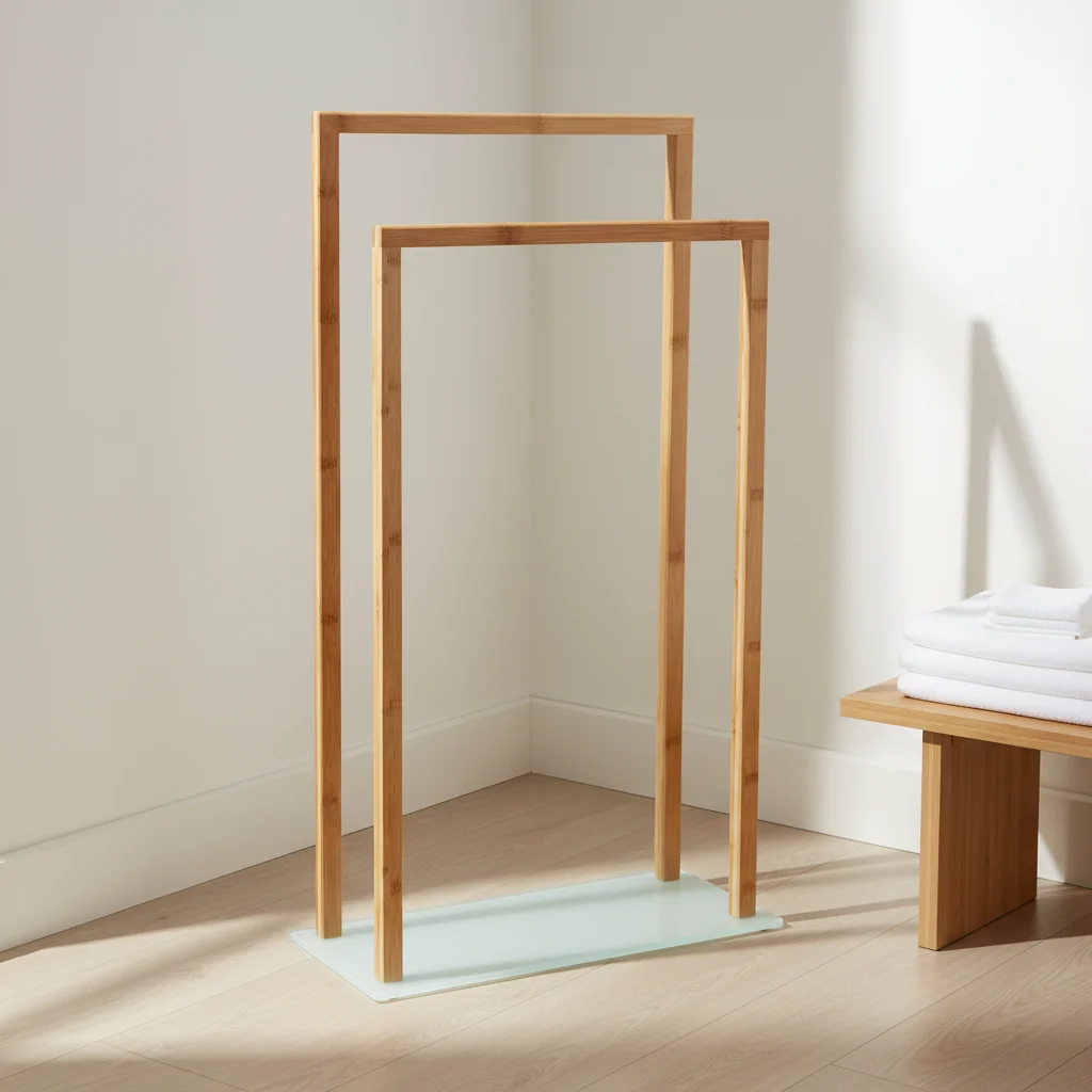 

Durable Double Towel Rack Holder Adjustable Outdoor Pool Bathroom Storage Furniture for Hotels for Kitchen Bedroom Gym Use