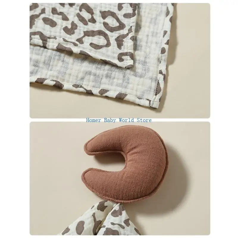 

B2QD Infant Soothe Towel Mood Appease Bib Rattle Teether Security Blanket for Baby Unisex Multiuse Handkerchief for Newborn