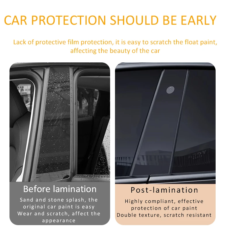 For Tesla Model 3 Y Car Door Handle Protective Film For Model 3 Highland 2024 TPU Window B Pillars Refit Sticker Accessories