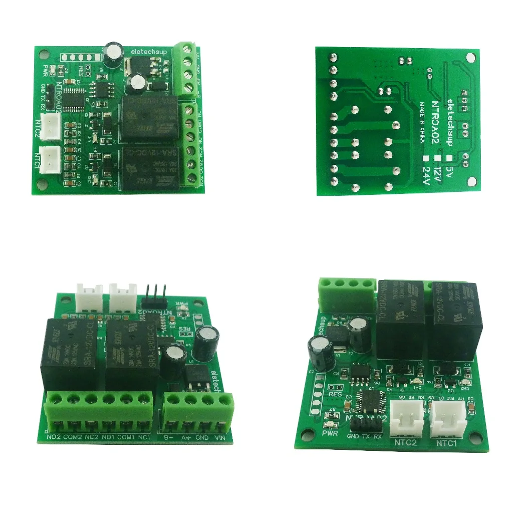 Multifunctional 2 IN 1 NTC Relay Temperature Acquisition Module Analog Digital PLC IO Expanding Board TTL232 RS485 DC 5V 12V 24V