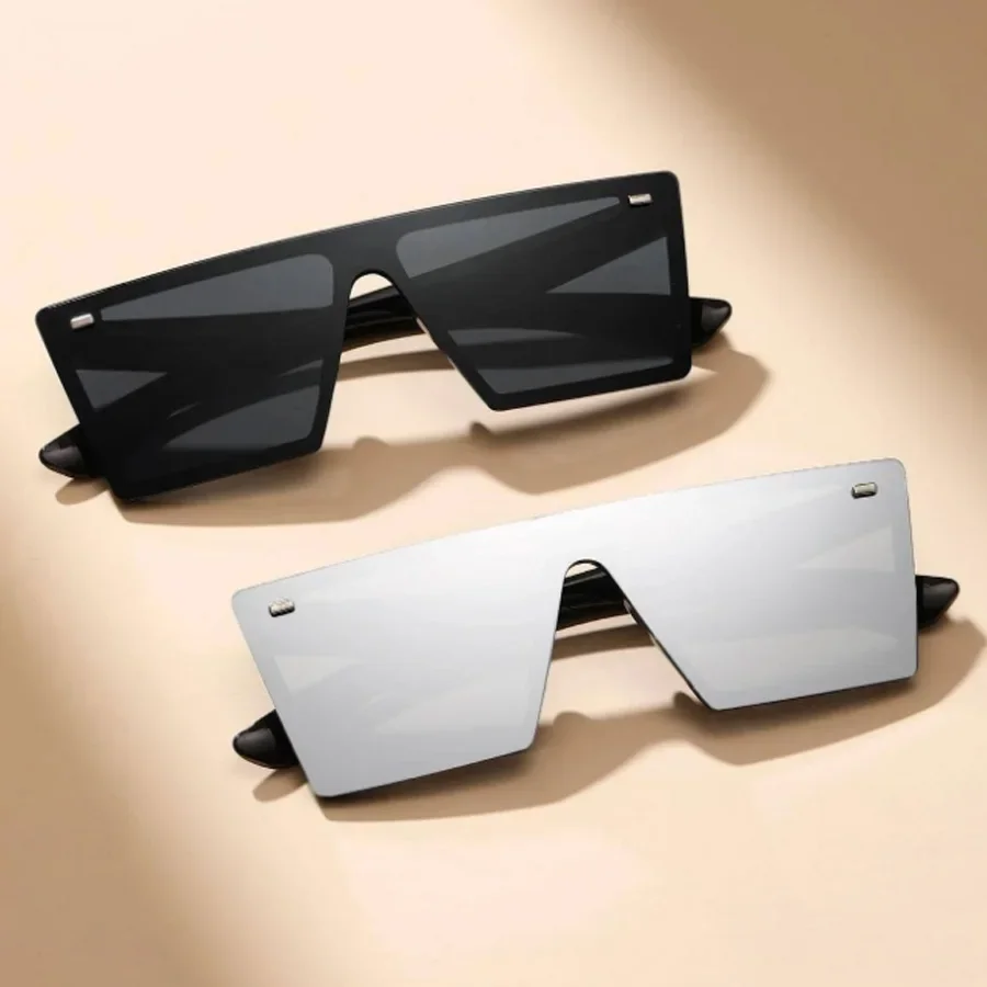 

2PCS Oversized Square Frame Casual fashion Ladies Sunglasses retro Style Y2K Street Beach Decoration Glasses