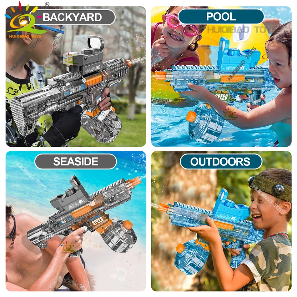 HUIQIBAO 2025 nueva metralleta eléctrica automática ARP9 pistola de agua luchas juguete verano agua al aire libre playa piscina juguetes para adultos