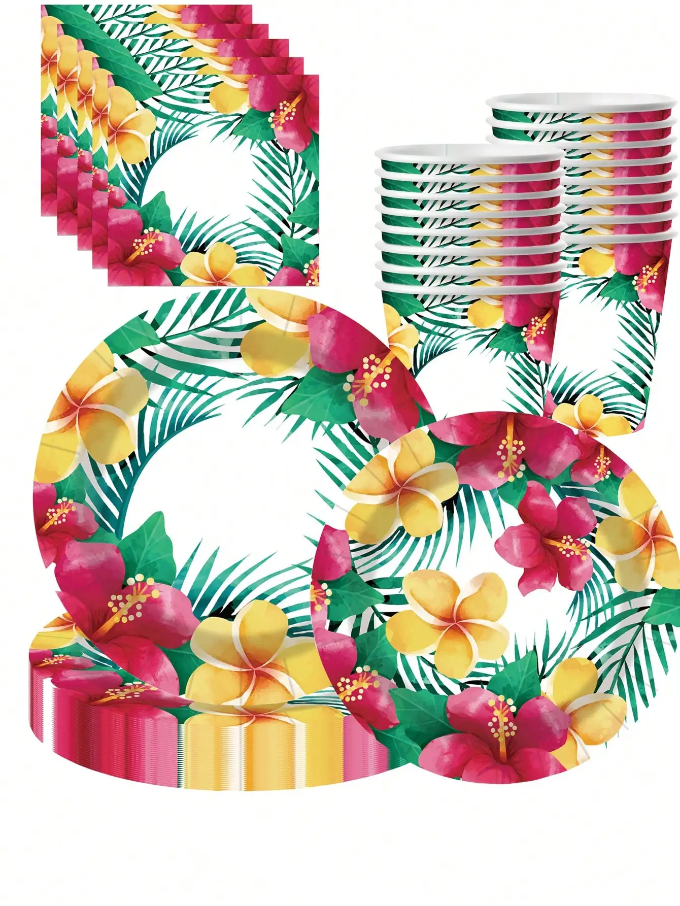Фламинго, гавайский гибискус, украшение для тематической вечеринки, Алоха, ананас, одноразовые тарелки, бумажные стаканчики, тропические Гавайи, пляжная вечеринка, сделай сам