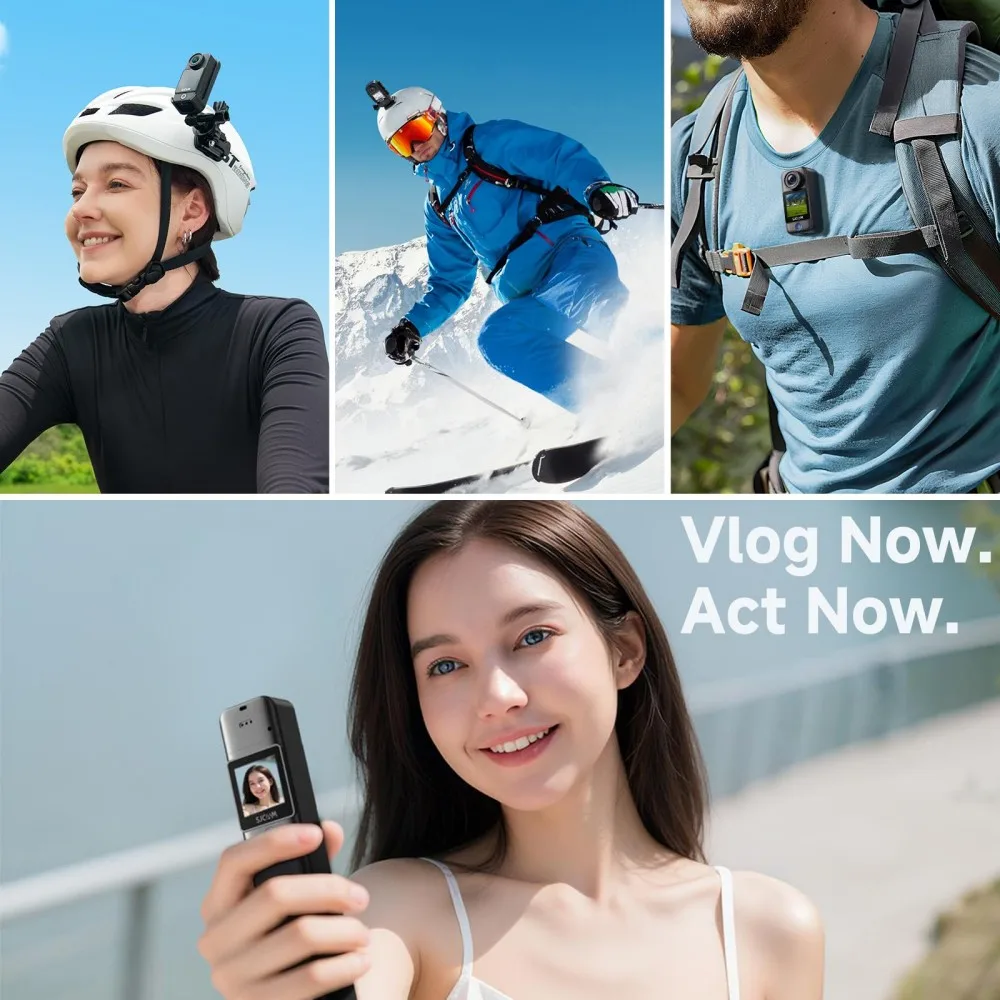 كاميرا SJCAM Action C300 كاميرا رياضية للجيب 4K30FPS -5G WiFi، بطارية مزدوجة 460 دقيقة لمدونة الفيديو وركوب الدراجات والغوص #2