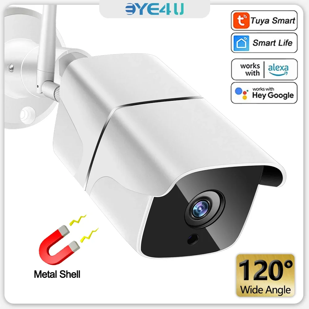 

IP Camera Outdoor 120° Wide Angle 1080P Security Cameras WiFi Smart Motion Detection Metal Shell Webcam Alexa