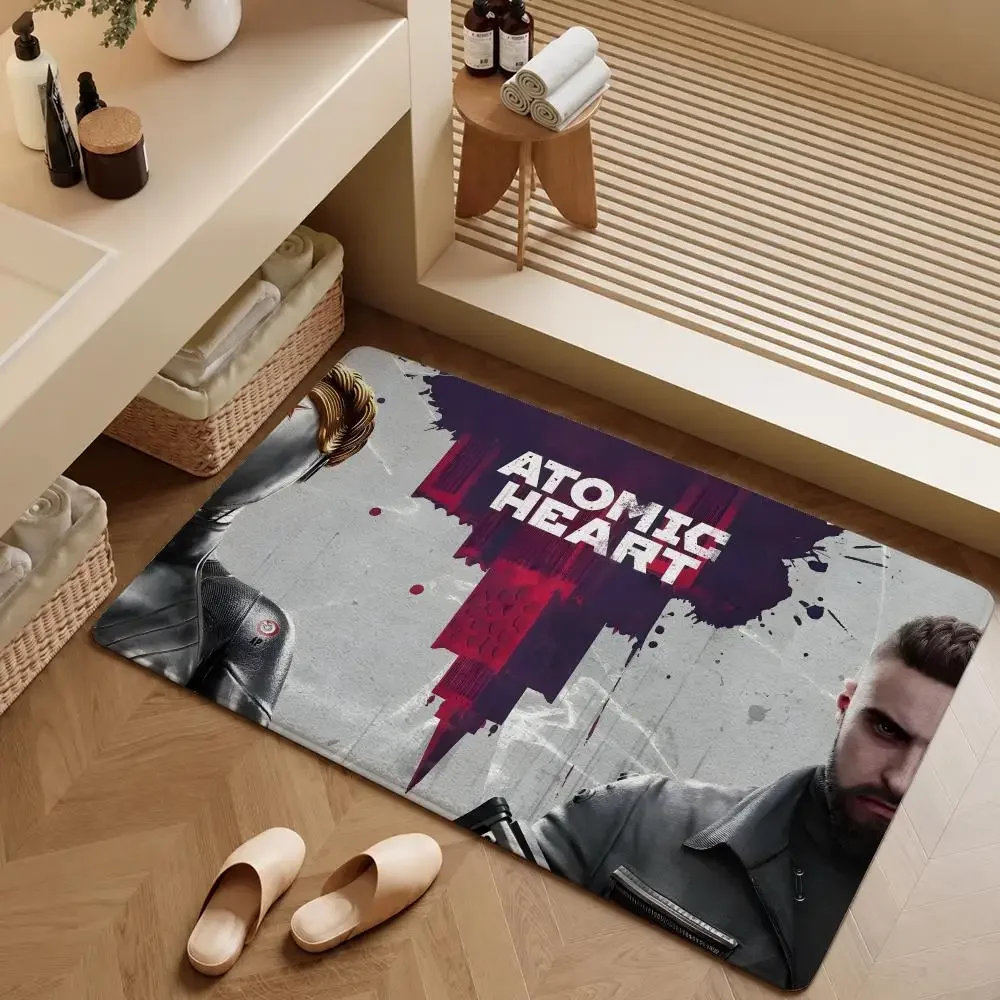 Game Atomic Heart P-3 Twins Sechenov Floor Mat Soft Flannel Entrance Doormat Non-Slip Washable Rug For Bedroom Home Decor