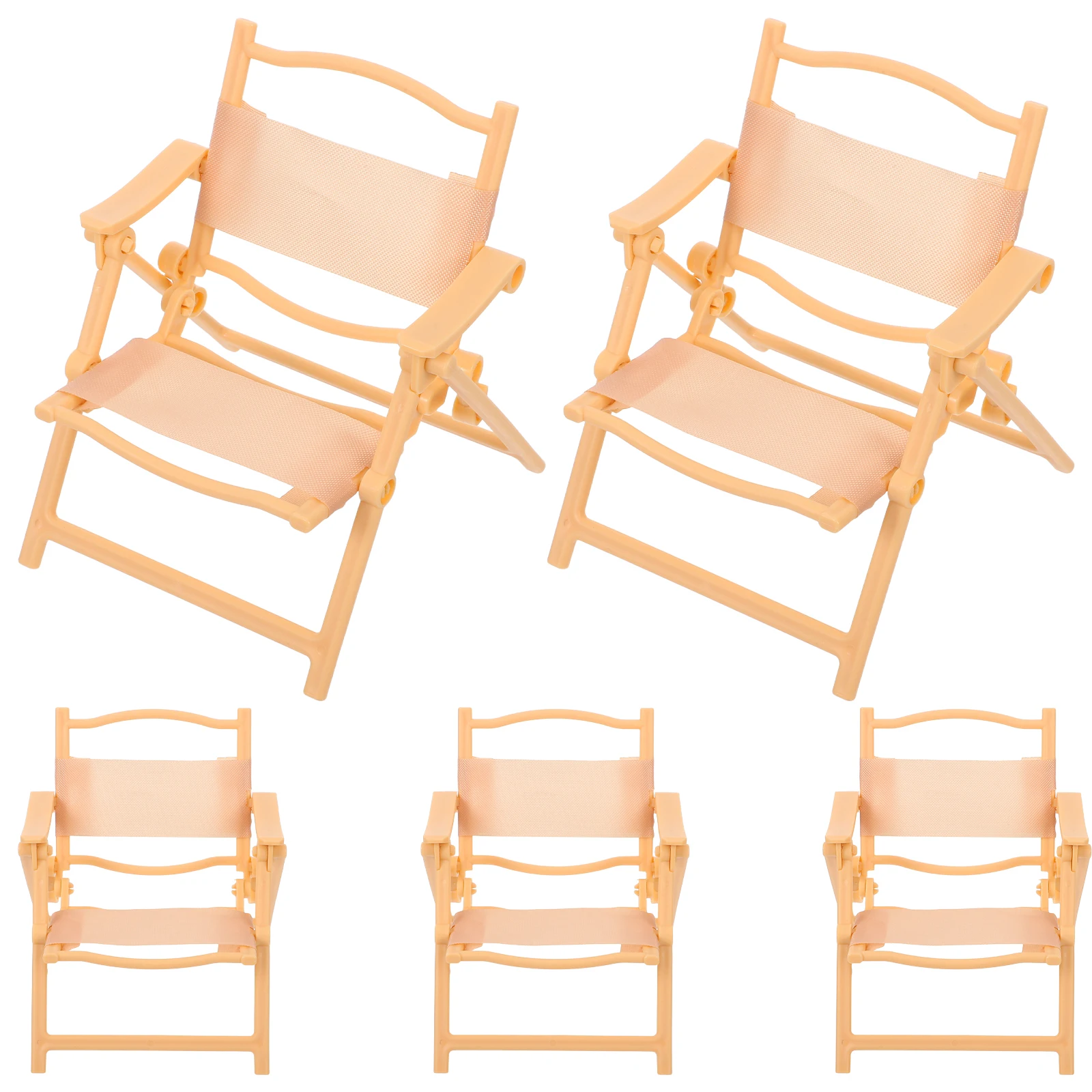 

5 Pcs Camping Lounge Chair Toys Dollhouse Folding Furniture Accessories Plastic Mini Decoration