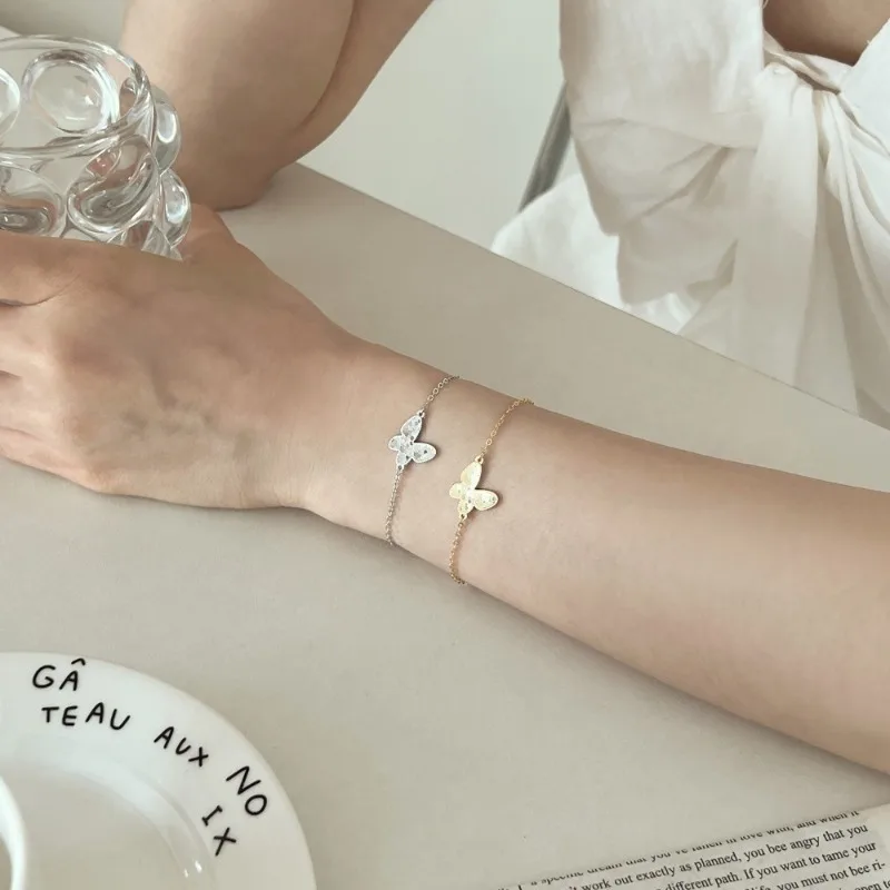 

Сияющий U S925 Серебряный браслет-бабочка для женщин, позолоченные ювелирные изделия, юбилей