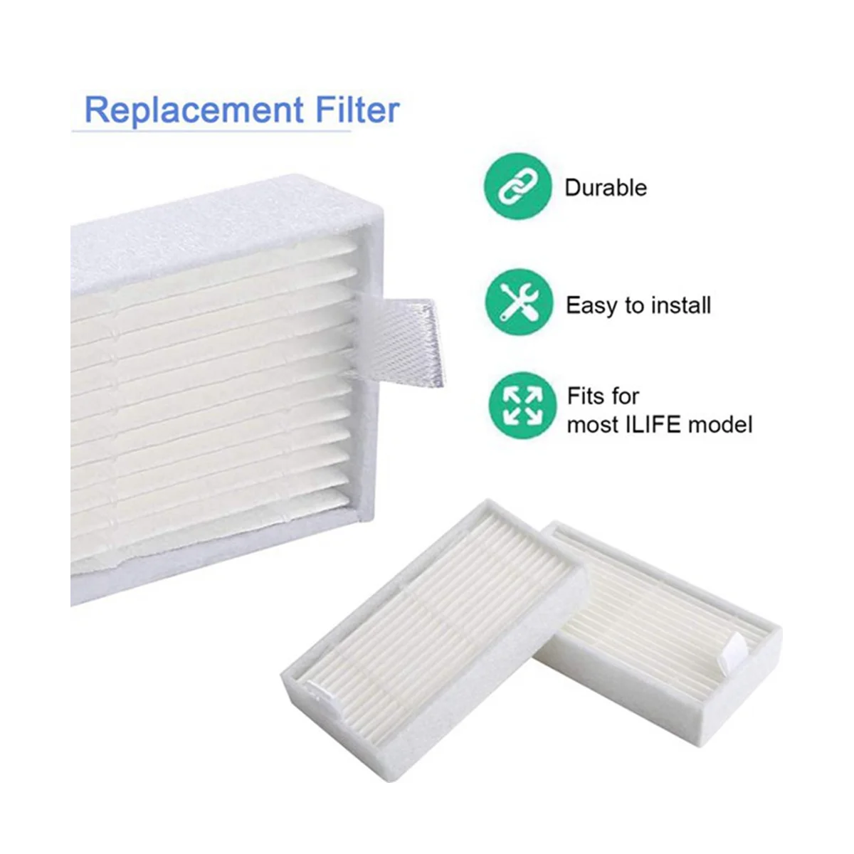 فلتر Hepa بديل لمكنسة كهربائية روبوت Ilife ، ملحق روبوتي ، V3 ، V3S ، V5 ، V5S ، 7