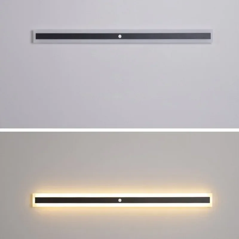 Imagem -05 - Impermeável Led Long Wall Light Sensor de Movimento Iluminação Exterior Jardim Villa Balcony Line Wall Washer Lights Ip65